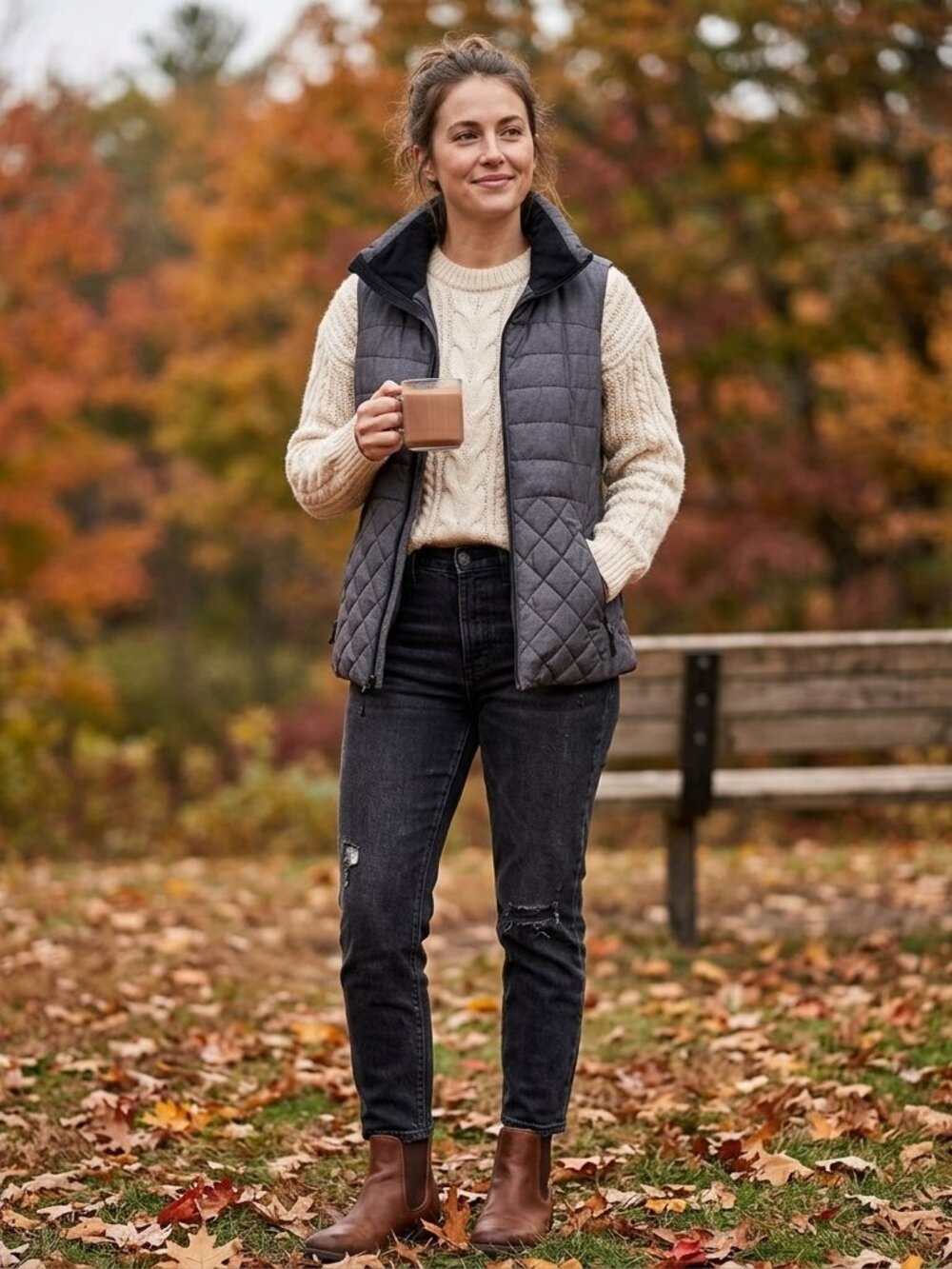 Champion Women's Charcoal Quilted Vest